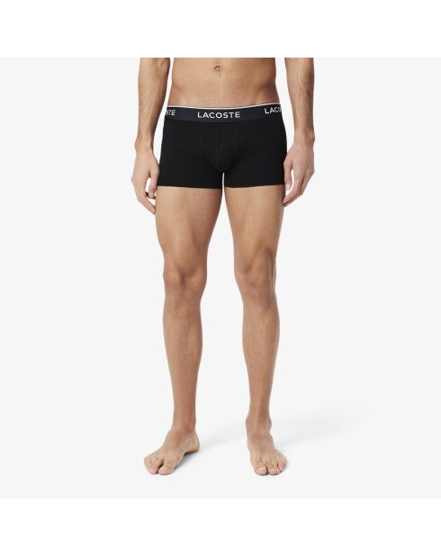 Lot de 3 boxers courts coton stretch noir/grenadine/ananas