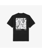 Schwarzes T-Shirt aus Jersey mit bedrucktem Muster