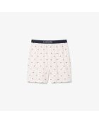 Pyjama-Shorts aus Popeline mit Flaming/Navy-Print
