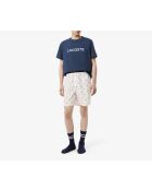 Pyjama-Shorts aus Popeline mit Flaming/Navy-Print