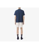Pyjama-Shorts aus Popeline mit Flaming/Navy-Print