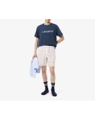 Pyjama-Shorts aus Popeline mit Flaming/Navy-Print