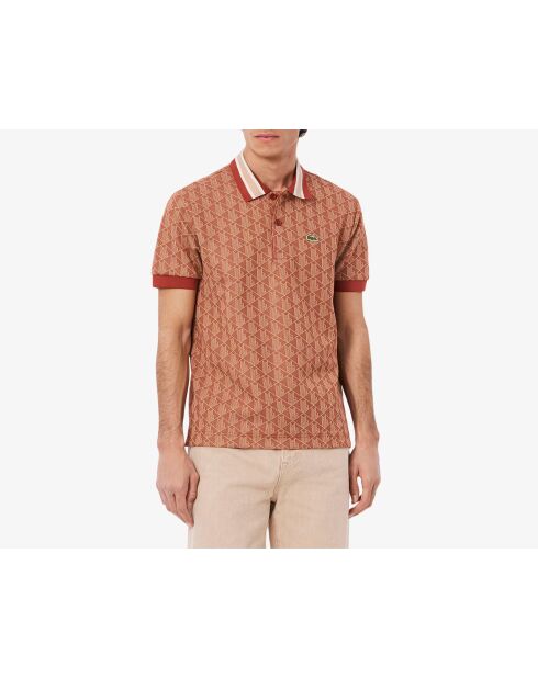 Oranje katoenen Oxford-overhemd met knoopsluiting