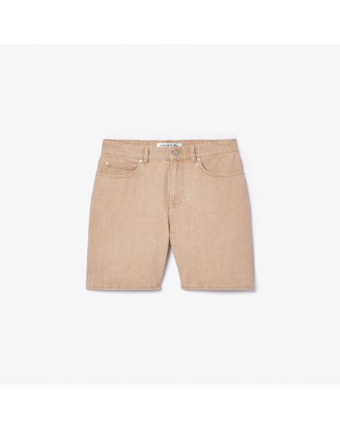 Korte broek van gewassen latte dyed denim