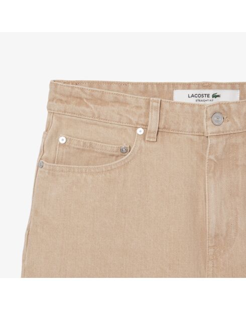 Korte broek van gewassen latte dyed denim
