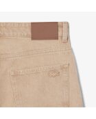 Korte broek van gewassen latte dyed denim