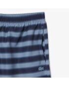 Korte zwemshort met strepen in limoen/Falcon-marineblauw