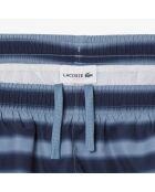 Korte zwemshort met strepen in limoen/Falcon-marineblauw