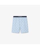 Pyjamabroek in popeline met panorama/marineblauwe print