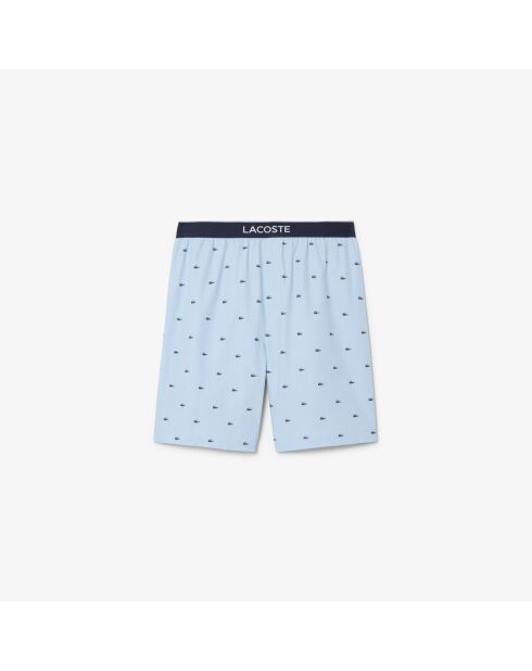 Pyjamabroek in popeline met panorama/marineblauwe print