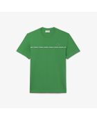 T-Shirt aus Baumwolljersey mit Calathea-Rand