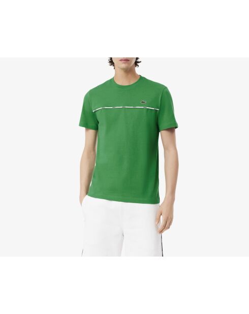 T-Shirt aus Baumwolljersey mit Calathea-Rand