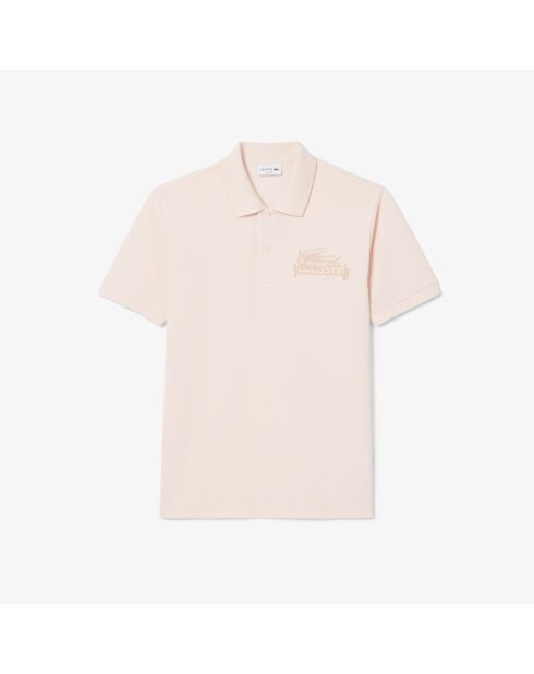 L.12.12 poloshirt met klassieke pasvorm en angora/latte-print