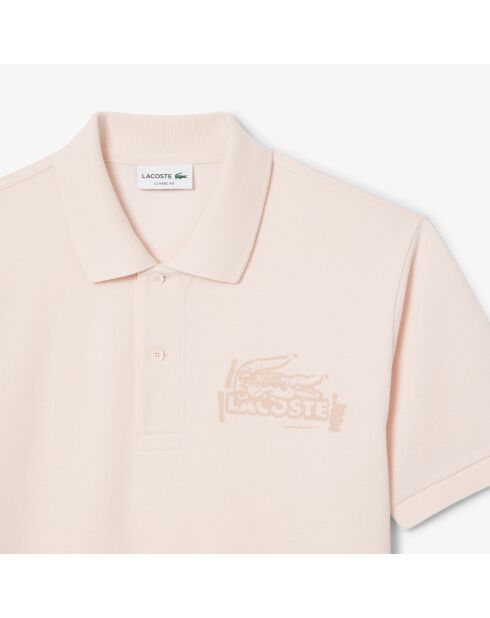 L.12.12 poloshirt met klassieke pasvorm en angora/latte-print