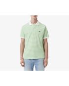 L.12.12 Poloshirt in klassischer Passform aus Petit Piqué, gestreift, weiß/liamone