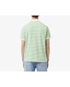L.12.12 Poloshirt in klassischer Passform aus Petit Piqué, gestreift, weiß/liamone