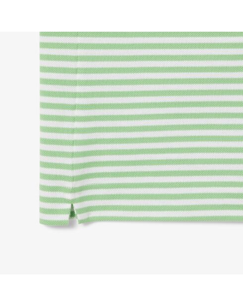 L.12.12 Poloshirt in klassischer Passform aus Petit Piqué, gestreift, weiß/liamone