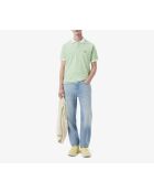 L.12.12 Poloshirt in klassischer Passform aus Petit Piqué, gestreift, weiß/liamone