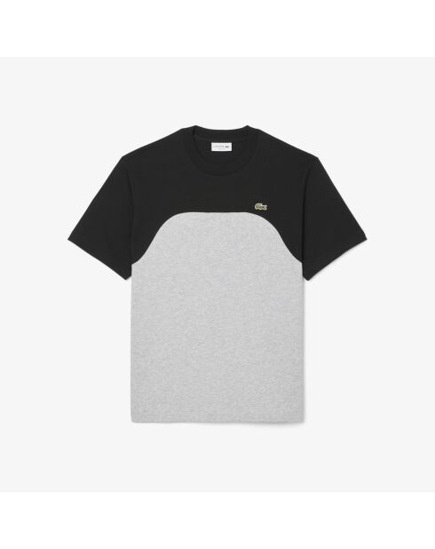 China/schwarzes T-Shirt aus Baumwolljersey mit Farbblockmuster