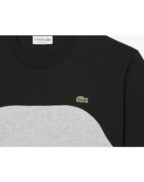 China/schwarzes T-Shirt aus Baumwolljersey mit Farbblockmuster