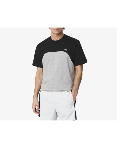 China/schwarzes T-Shirt aus Baumwolljersey mit Farbblockmuster