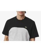 China/schwarzes T-Shirt aus Baumwolljersey mit Farbblockmuster