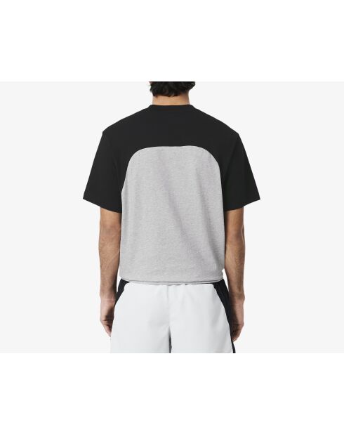 China/schwarzes T-Shirt aus Baumwolljersey mit Farbblockmuster