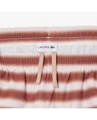 Pantalones cortos de baño Angora/Latte-Piste a rayas