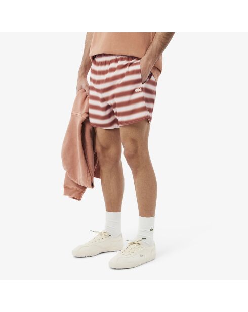 Pantalones cortos de baño Angora/Latte-Piste a rayas