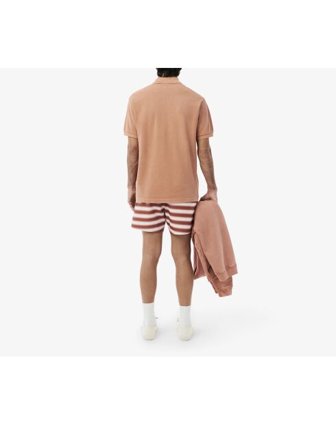 Pantalones cortos de baño Angora/Latte-Piste a rayas