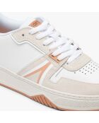 L001 weiße/hellbraune Ledersneaker