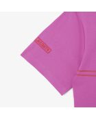 Bedrucktes und besticktes T-Shirt aus Baumwolljersey mit Malva