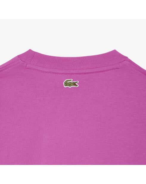 Bedrucktes und besticktes T-Shirt aus Baumwolljersey mit Malva