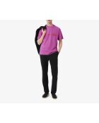 Bedrucktes und besticktes T-Shirt aus Baumwolljersey mit Malva