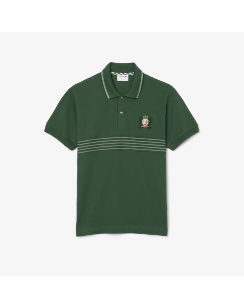 L.12.12 poloshirt met klassieke pasvorm, geborduurd groen wapenschild