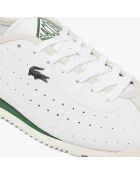 Sneakers Club-Low in pelle bianca/verde scuro