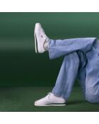 Sneakers Club-Low in pelle bianca/verde scuro