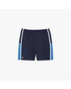 Lichte tennisshort met gekleurde banden marineblauw/zigeunerwit