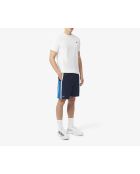Lichte tennisshort met gekleurde banden marineblauw/zigeunerwit