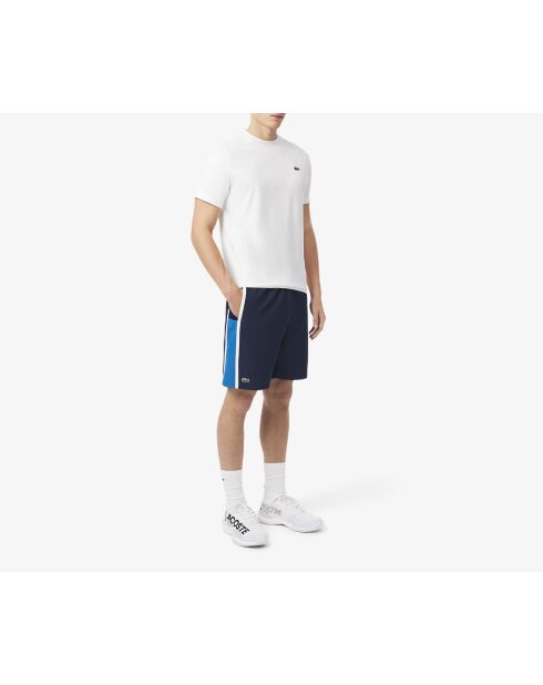 Lichte tennisshort met gekleurde banden marineblauw/zigeunerwit