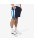 Lichte tennisshort met gekleurde banden marineblauw/zigeunerwit