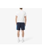 Lichte tennisshort met gekleurde banden marineblauw/zigeunerwit