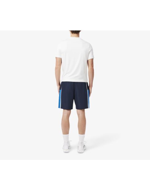 Lichte tennisshort met gekleurde banden marineblauw/zigeunerwit