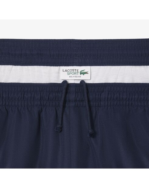 Lichte tennisshort met gekleurde banden marineblauw/zigeunerwit