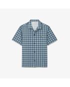 Golfshirt met normale pasvorm, UV-bescherming, kalksteen/marineblauw