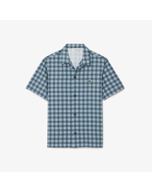 Golfshirt met normale pasvorm, UV-bescherming, kalksteen/marineblauw