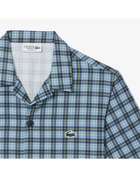 Golfshirt met normale pasvorm, UV-bescherming, kalksteen/marineblauw