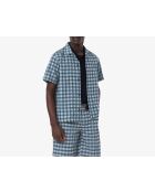 Golfshirt met normale pasvorm, UV-bescherming, kalksteen/marineblauw