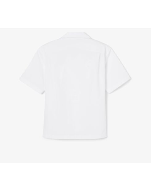 Camisa de corte holgado con insignias blancas de desfile