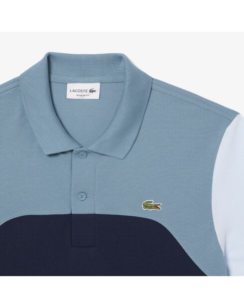Polo L.12.12 regular fit met kleurvlakken marineblauw/limestone-creek